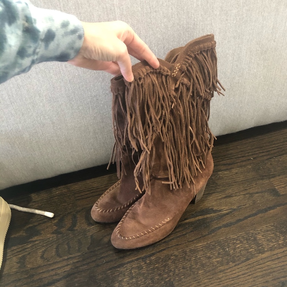 Seven For All Mankind Caddie fringe boot 9M